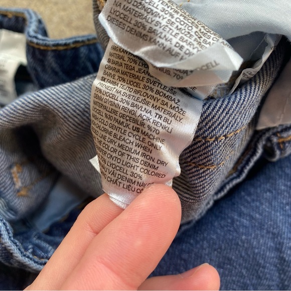 H&M High Rise Baggy Wide Leg Blue Jeans Relaxed Fit Size 10 - Picture 8 of 13